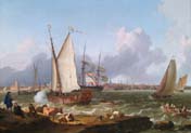 dutch ships on the roadsted of emden
